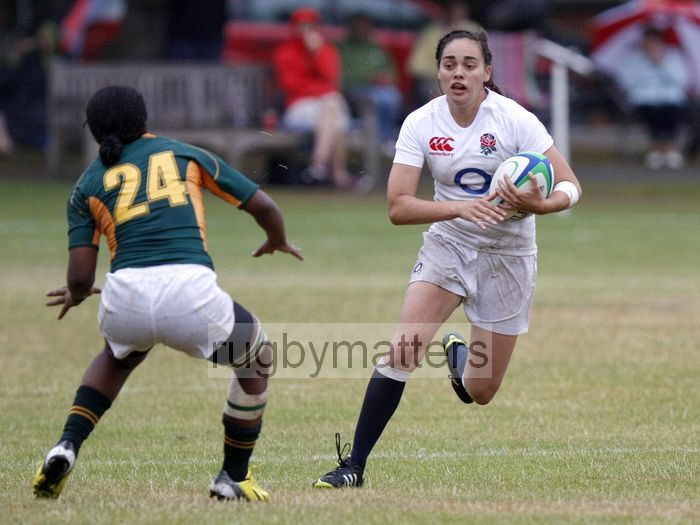 Chelsey Fuggle in action. England v South Africa in the U20's Nations Cup 3rd/4th place, Trent College, Derby Road, Long Eaton, Nottingham, 21st July 2013, kick off 1400.