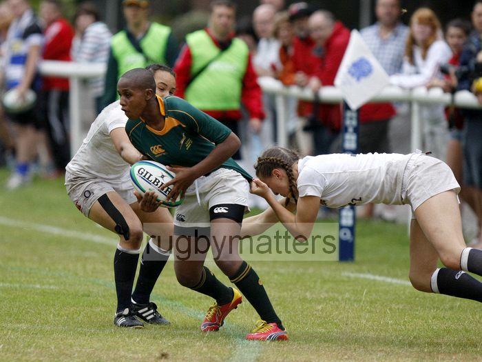 Vuyolwethu Maqholo in action. England v South Africa in the U20's Nations Cup 3rd/4th place, Trent College, Derby Road, Long Eaton, Nottingham, 21st July 2013, kick off 1400.