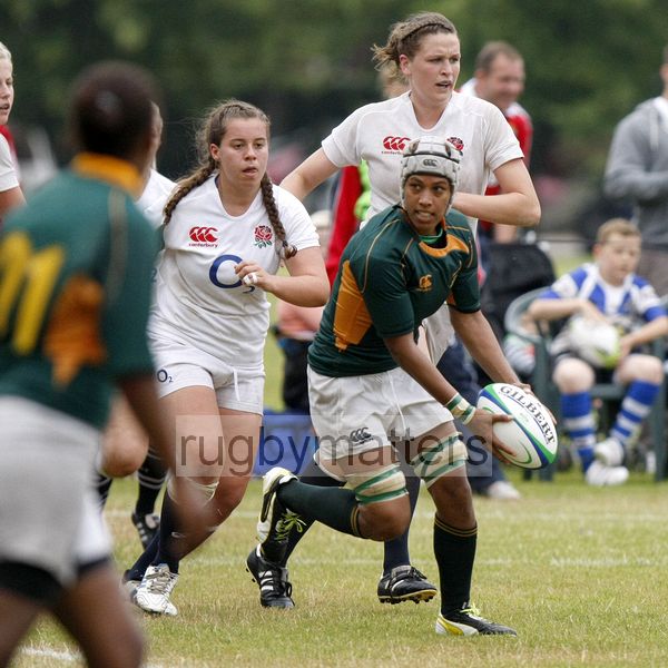 Mymoena Gamiet in action. England v South Africa in the U20's Nations Cup 3rd/4th place, Trent College, Derby Road, Long Eaton, Nottingham, 21st July 2013, kick off 1400.