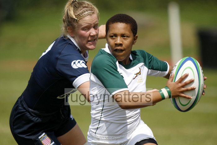 Zimkitha Tsilana in action. South Africa v USA in the U20's Nations Cup, Trent College, Derby Road, Long Eaton, Nottingham, 14th July 2013, kick off 1400.