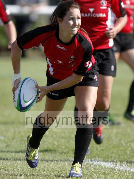 Lori Josephson in action for Canada. USA v Canada in the U20's Nations Cup, Trent College, Derby Road, Long Eaton, Nottingham, 11th July 2013, kick off 1700.