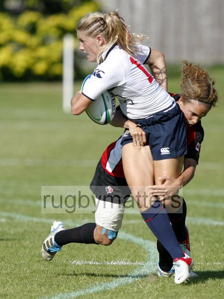 Brianna Troyer in action for USA. USA v Canada in the U20's Nations Cup, Trent College, Derby Road, Long Eaton, Nottingham, 11th July 2013, kick off 1700.
