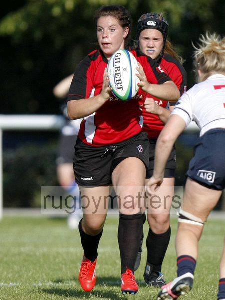 Emily Barber in action for Canada. USA v Canada in the U20's Nations Cup, Trent College, Derby Road, Long Eaton, Nottingham, 11th July 2013, kick off 1700.