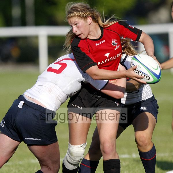 Emily Belchos in action for Canada. USA v Canada in the U20's Nations Cup, Trent College, Derby Road, Long Eaton, Nottingham, 11th July 2013, kick off 1700.