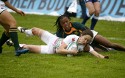 Ruth Leybourne scores a try for England. IRB Women's Sevens World Series at Amsterdam Sevens, National Rugby Centre, Amsterdam, 17th May 2013