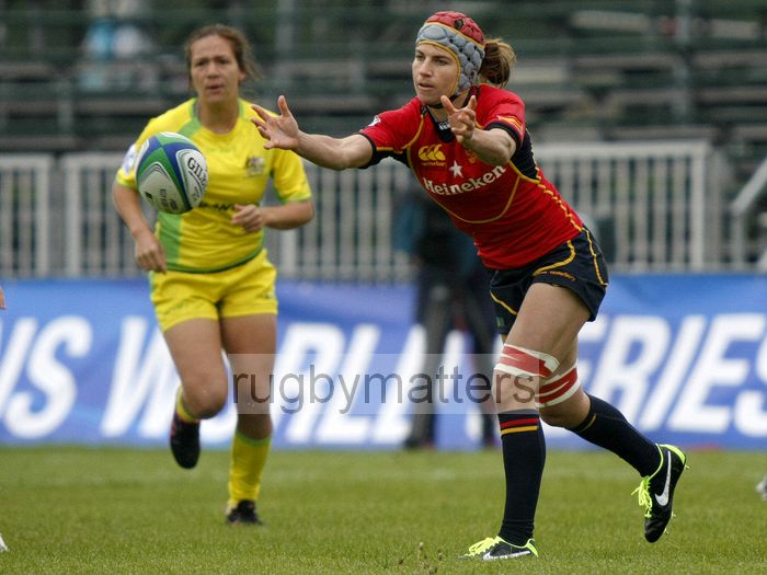 Paula Medin Lopez in action for Spain.IRB Women's Sevens World Series at Amsterdam Sevens, National Rugby Centre, Amsterdam, 17th May 2013