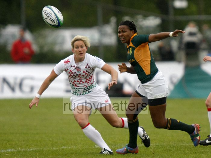 Bella Makwezela in action for South Africa. IRB Women's Sevens World Series at Amsterdam Sevens, National Rugby Centre, Amsterdam, 17th May 2013