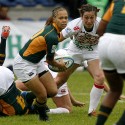 Mathrin Simmers in action for South Africa. IRB Women's Sevens World Series at Amsterdam Sevens, National Rugby Centre, Amsterdam, 17th May 2013