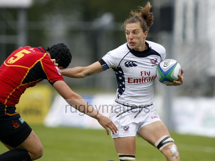 Christy Ringgenberg in action for USA. IRB Women's Sevens World Series at Amsterdam Sevens, National Rugby Centre, Amsterdam, 17th May 2013
