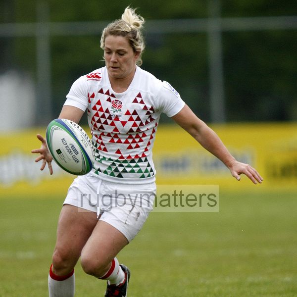 Rachael Burford in action for England. IRB Women's Sevens World Series at Amsterdam Sevens, National Rugby Centre, Amsterdam, 17th May 2013