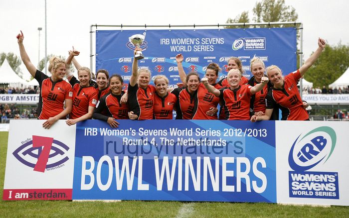 Netherlands win the Bowl. IRB Women's Sevens World Series at Amsterdam Sevens, National Rugby Centre, Amsterdam, 18th May 2013