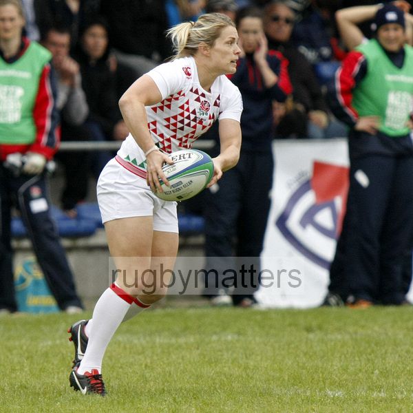 Rachael Burford in action for England. IRB Women's Sevens World Series at Amsterdam Sevens, National Rugby Centre, Amsterdam, 18th May 2013