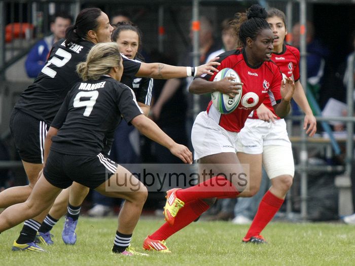 Arielle Dubissette-Borrice in action for Canada. IRB Women's Sevens World Series at Amsterdam Sevens, National Rugby Centre, Amsterdam, 18th May 2013