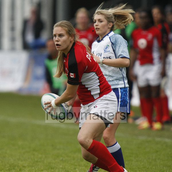 Karen Paquin in action for Canada. IRB Women's Sevens World Series at Amsterdam Sevens, National Rugby Centre, Amsterdam, 18th May 2013
