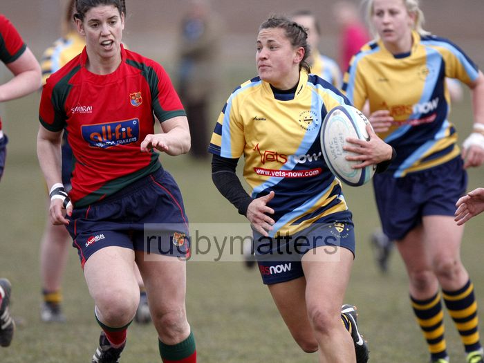 Sarah Guest in action. Worcester v Lichfield at Sixways, Pershore Lane, Hindlip, Worcester on 7th April 2013 KO 1430.