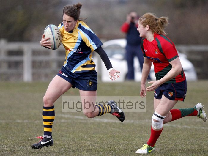 Kat Merchant makes a break up the wing. Worcester v Lichfield at Sixways, Pershore Lane, Hindlip, Worcester on 7th April 2013 KO 1430.