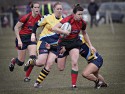 Vicki Jackson on the charge. Worcester v Lichfield at Sixways, Pershore Lane, Hindlip, Worcester on 7th April 2013 KO 1430.