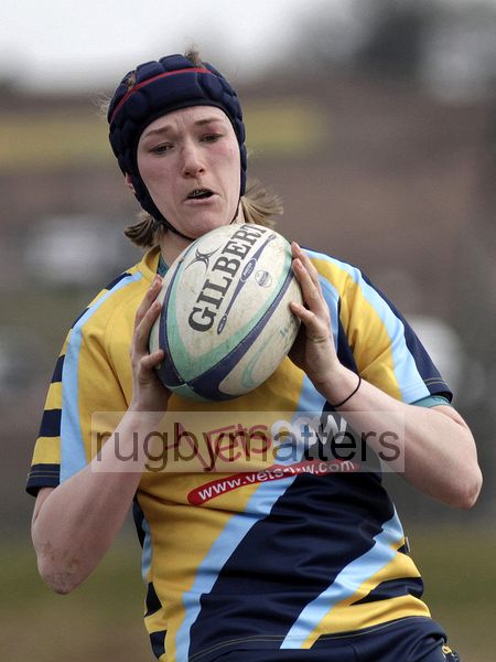 Jenny Brightmore takes clean lineout ball. Worcester v Lichfield at Sixways, Pershore Lane, Hindlip, Worcester on 7th April 2013 KO 1430.