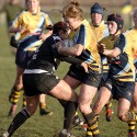 Karen Jones takes the ball into contact. Worcester v Thurrock T-Birds at Sixways, Worcester on 16th December 2012.