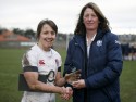 Katy McLean awarded player of the match. Scotland Women v England Women in the Six Nations 2014 at Rubislaw, Aberdeen, Scotland on Sunday 9th February 2014, kick off 1400