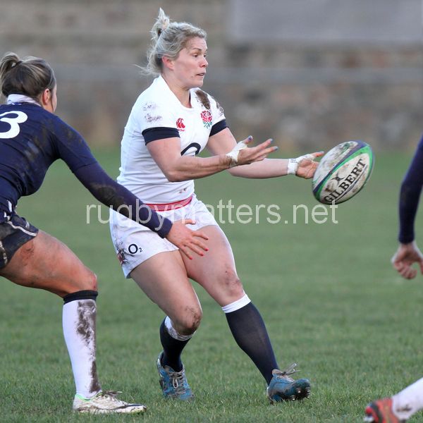Rachael Burford in action. Scotland Women v England Women in the Six Nations 2014 at Rubislaw, Aberdeen, Scotland on Sunday 9th February 2014, kick off 1400