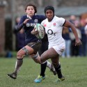 Maggie Alphonsi in action. Scotland Women v England Women in the Six Nations 2014 at Rubislaw, Aberdeen, Scotland on Sunday 9th February 2014, kick off 1400