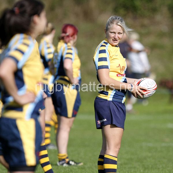 Ceri Large about to kick off the match. Bristol v Worcester at Portway Rugby Development Centre, Bristol on 6th October 2013, ko 14.30