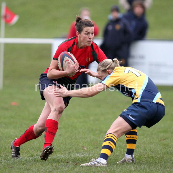 Vicki Jackson in action. Lichfield v Worcester at Cooke Fields, Lichfield, England on 24th November 2013 ko 1400