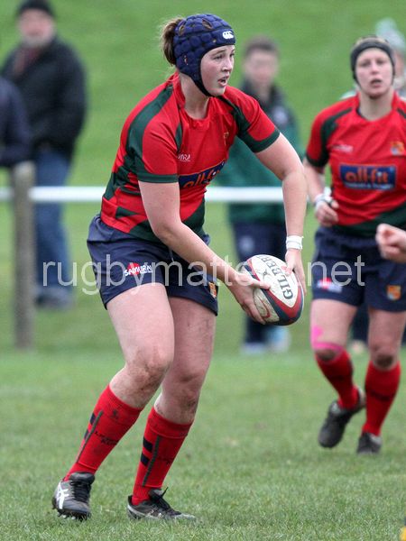 Stacy Maguire in action. Lichfield v Worcester at Cooke Fields, Lichfield, England on 24th November 2013 ko 1400