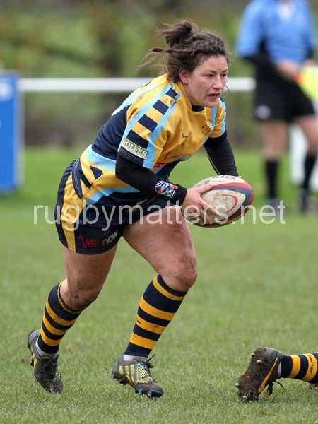 Tracy Balmer in action. Lichfield v Worcester at Cooke Fields, Lichfield, England on 24th November 2013 ko 1400