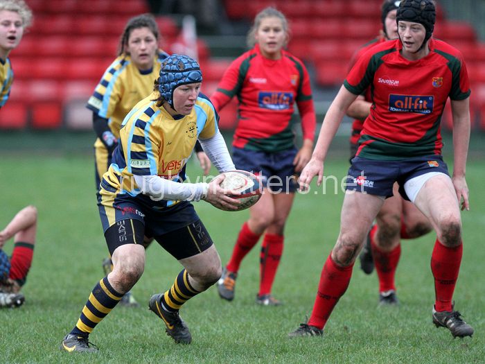 Rochelle Clark in action. Lichfield v Worcester at Cooke Fields, Lichfield, England on 24th November 2013 ko 1400