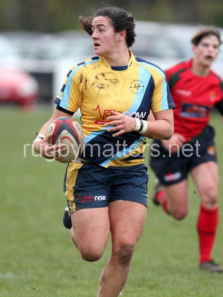 Lisa Campbell in action. Lichfield v Worcester at Cooke Fields, Lichfield, England on 24th November 2013 ko 1400
