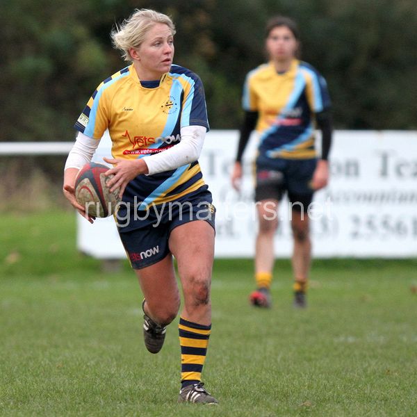 Ceri Large in action. Lichfield v Worcester at Cooke Fields, Lichfield, England on 24th November 2013 ko 1400