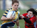 Lydia Thompson makes a break. Worcester v DMP Sharks at Westons Land Pitches, Sixways, Pershore Lane, Worcester on 27th October 2013 ko 1400